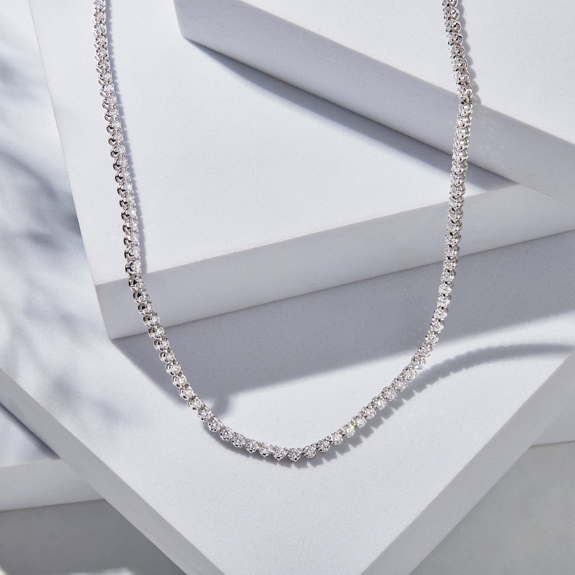 925 Silver Lab Grown Diamond Tennis Necklace - Dewberry Diamonds