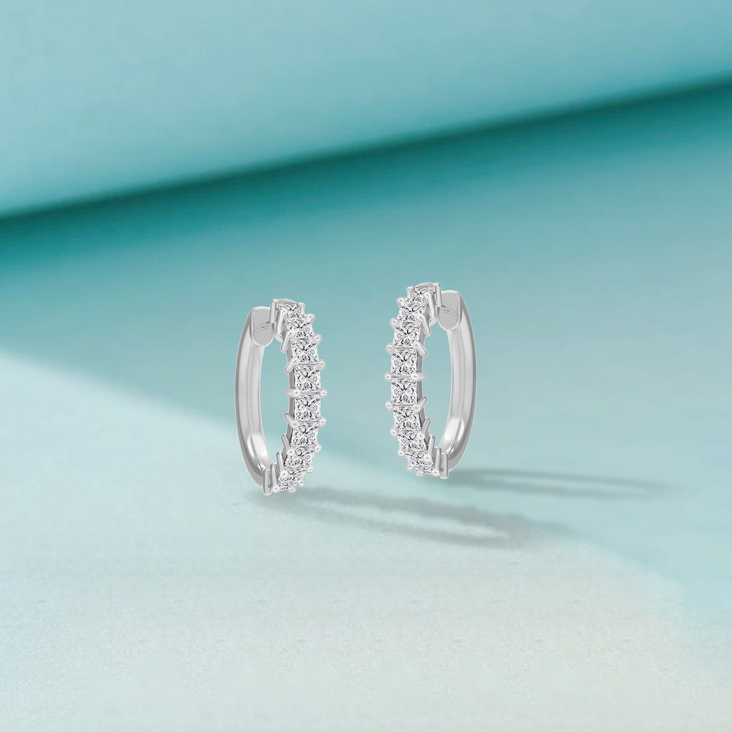 1 Cttw Princess Cut Lab Grown Diamond Hoop Earrings