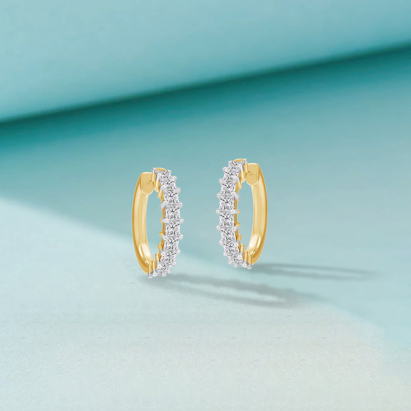 1 Cttw Princess Cut Lab Grown Diamond Hoop Earrings