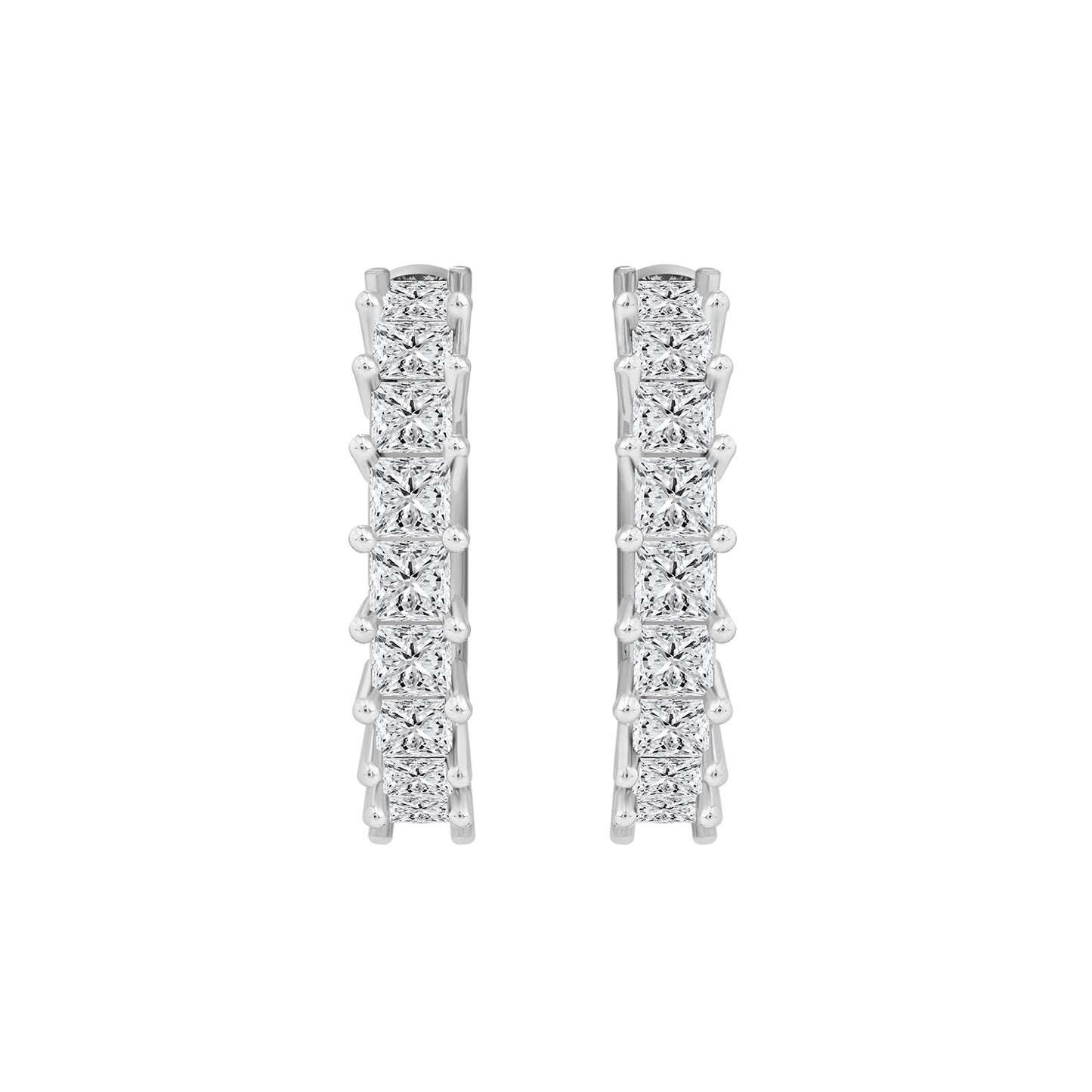 1 Cttw Princess Cut Lab Grown Diamond Hoop Earrings