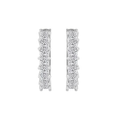1 Cttw Princess Cut Lab Grown Diamond Hoop Earrings