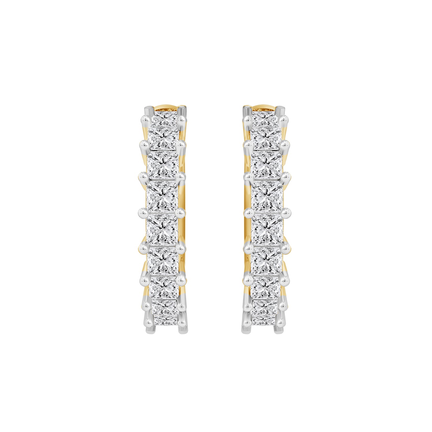 1 Cttw Princess Cut Lab Grown Diamond Hoop Earrings