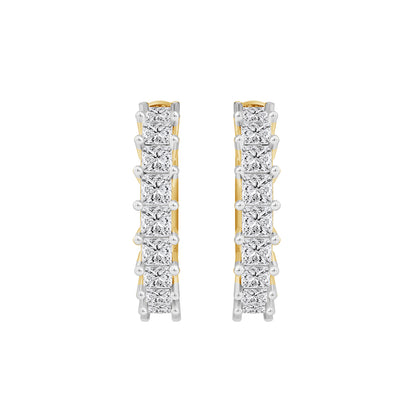 1 Cttw Princess Cut Lab Grown Diamond Hoop Earrings