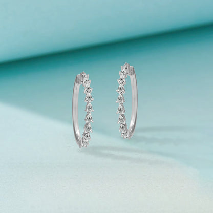 1 Ct Pear Cut Lab Grown Diamond Hoop Earrings