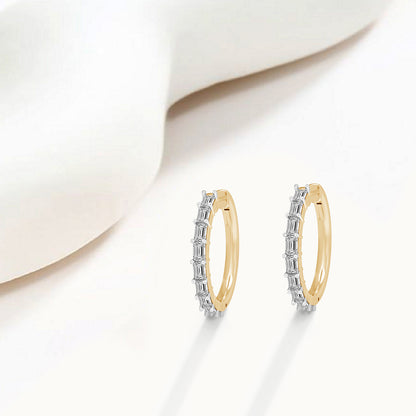 2 Cttw Emerald Cut Lab Grown Diamond Hoop Earrings