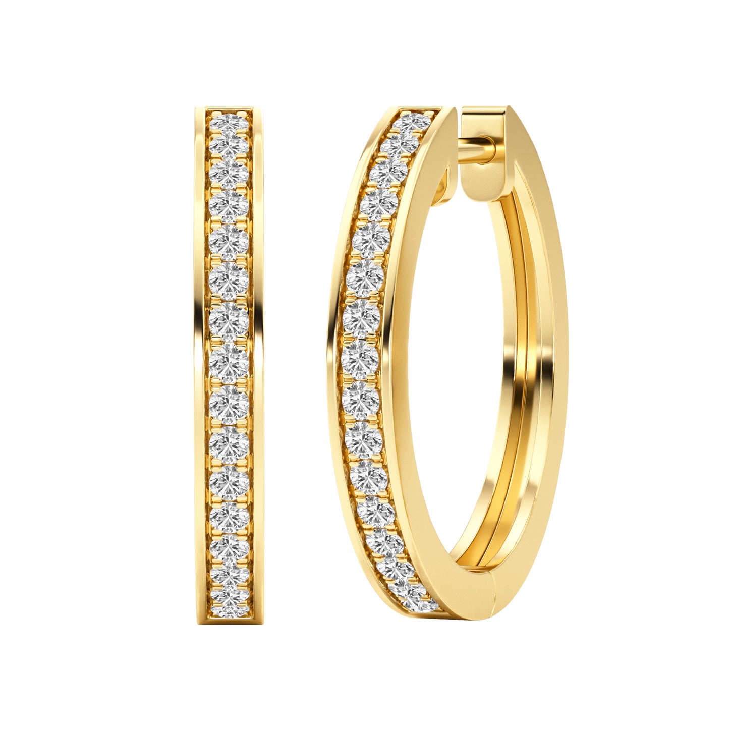 0.33 Ct Lab Grown Diamond Huggie Hoop Earrings