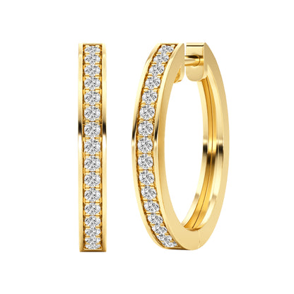 0.33 Ct Lab Grown Diamond Huggie Hoop Earrings