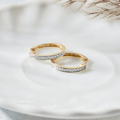 0.33 Ct Lab Grown Diamond Huggie Hoop Earrings