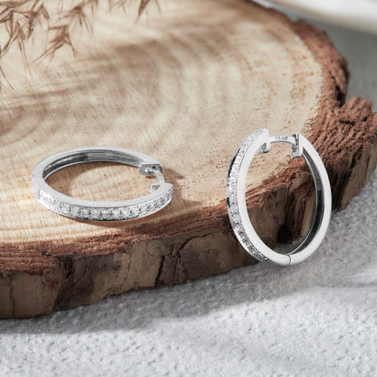 0.33 Ct Lab Grown Diamond Huggie Hoop Earrings