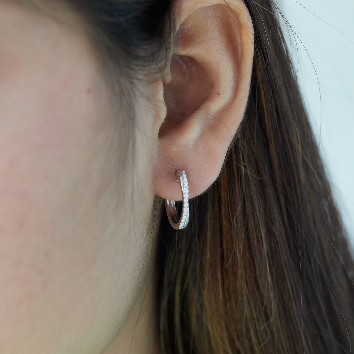 0.25 Ct Diamond 925 Silver White Gold Plated Twist Hoop Earrings