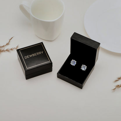 14K Gold 1 Ct Round Cut Lab Grown Diamond 4 Prong Solitaire Stud Earrings