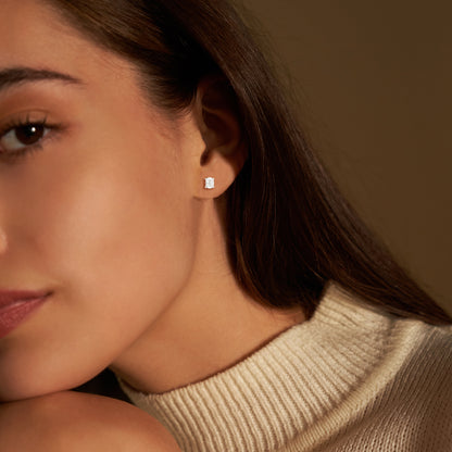 Oval Cut Lab Grown Diamond Solitaire 14K Gold Stud Earrings