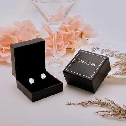 14K Gold 1 Ct Round Cut Lab Grown Diamond 4 Prong Solitaire Stud Earrings