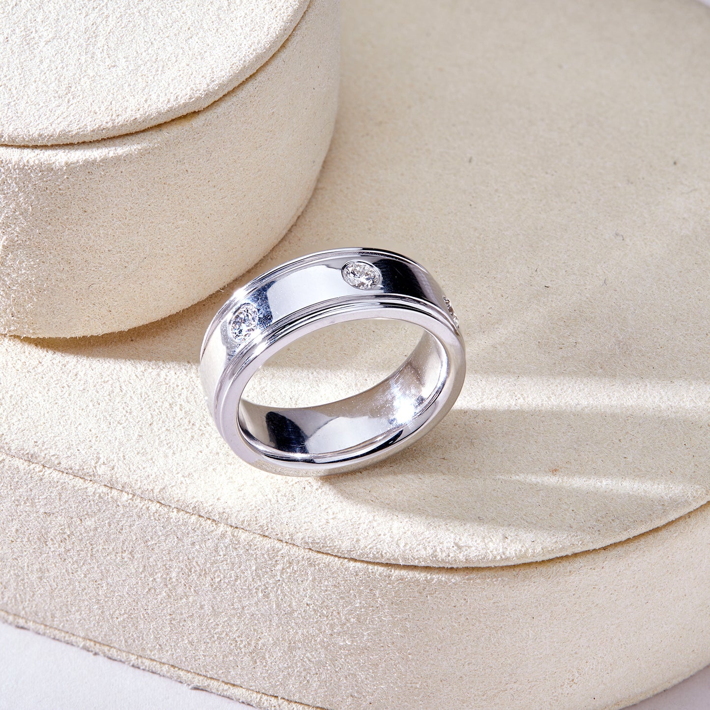 1.25 CT Men’s 925 Sterling Silver Round Lab-Grown Diamonds Band