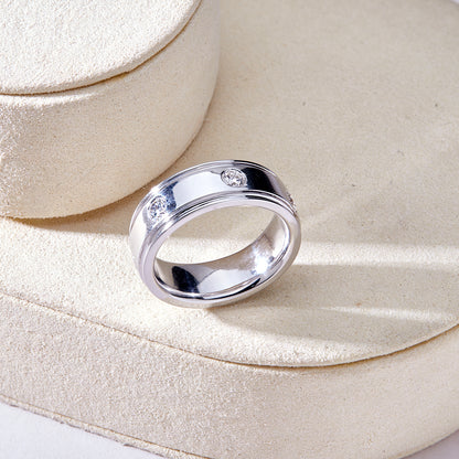 1.25 CT Men’s 925 Sterling Silver Round Lab-Grown Diamonds Band