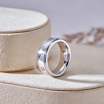 1.25 CT Men’s 925 Sterling Silver Round Lab-Grown Diamonds Band