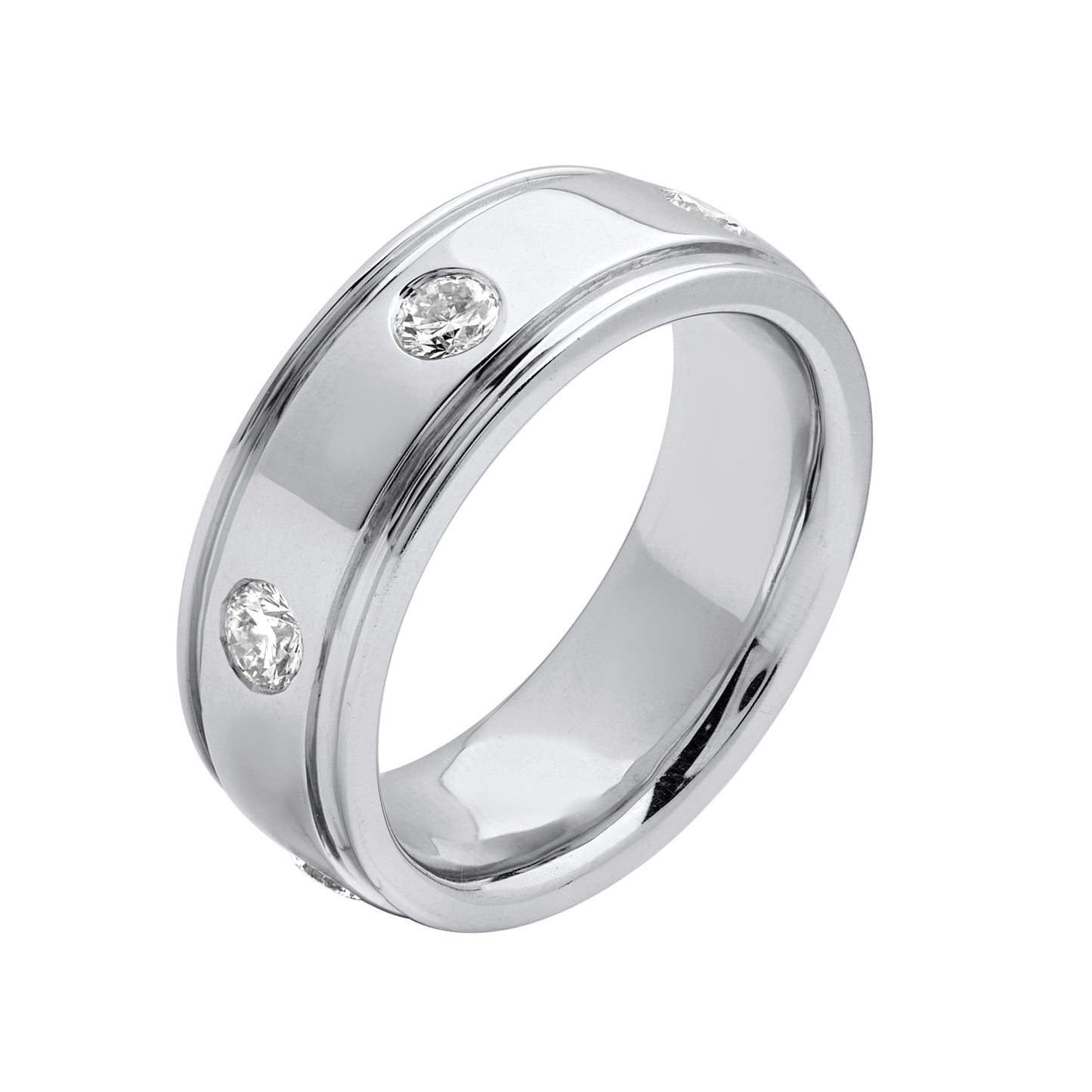 1.25 CT Men’s 925 Sterling Silver Round Lab-Grown Diamonds Band
