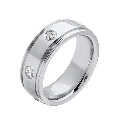 1.25 CT Men’s 925 Sterling Silver Round Lab-Grown Diamonds Band