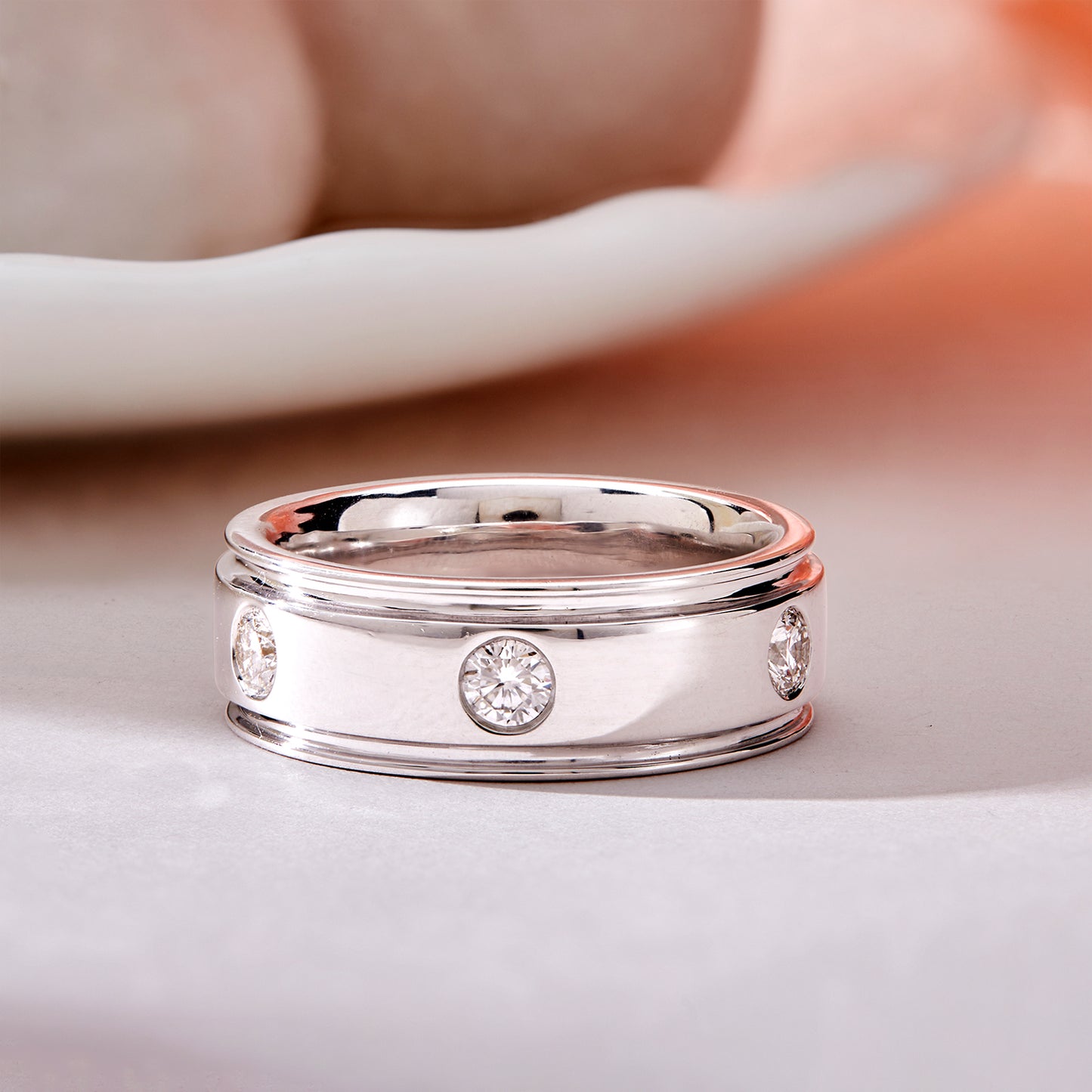 1.25 CT Men’s 925 Sterling Silver Round Lab-Grown Diamonds Band