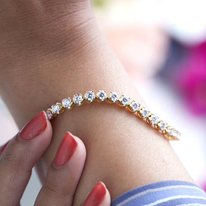 4 Ct Round Cut Lab Grown Diamond 925 Silver Tennis Bracelet