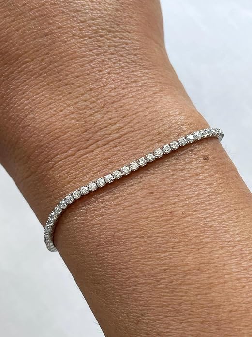 4 Ct Round Cut Lab Grown Diamond 925 Silver Tennis Bracelet