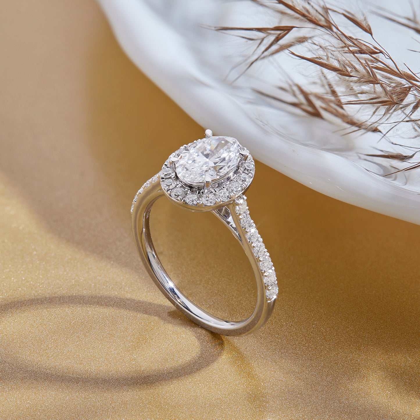 1.5 Cttw 925 Sterling Silver Solitaire with Side Accent Diamond Ring