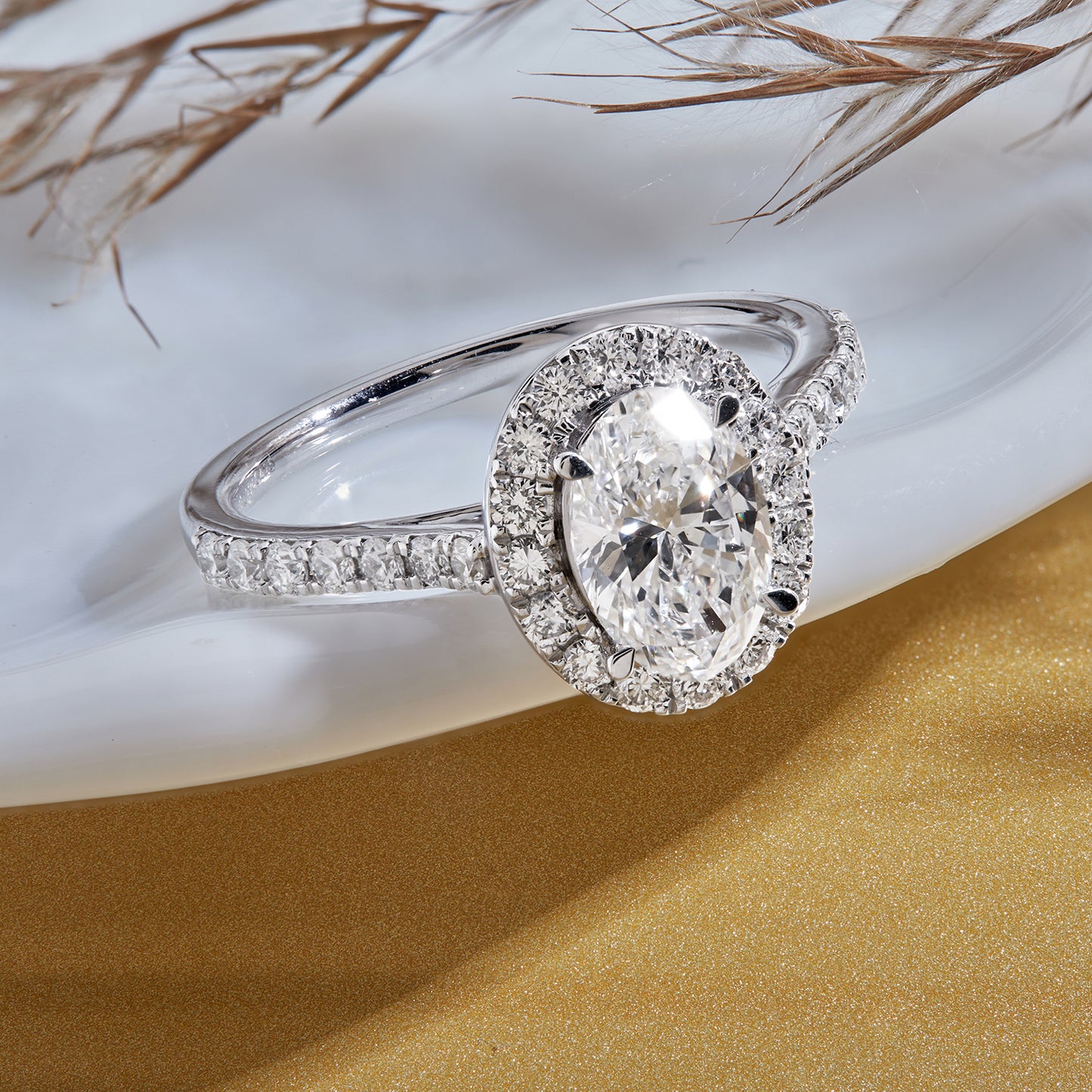 1.5 Cttw 925 Sterling Silver Solitaire with Side Accent Diamond Ring