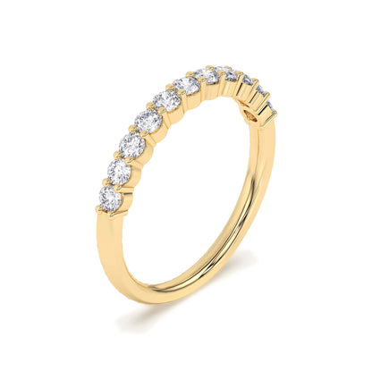 Women’s 0.50 Ct Diamond Half Eternity Wedding Band in 14K Yellow Gold