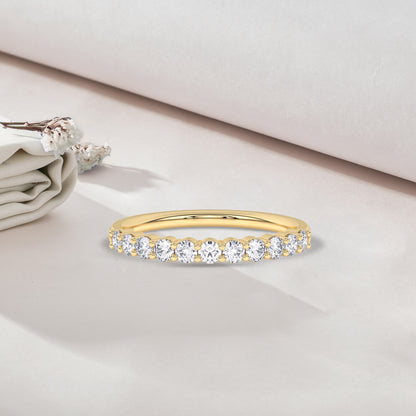 Women’s 0.50 Ct Diamond Half Eternity Wedding Band in 14K Yellow Gold