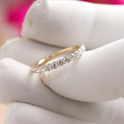 Women’s 0.50 Ct Diamond Half Eternity Wedding Band in 14K Yellow Gold