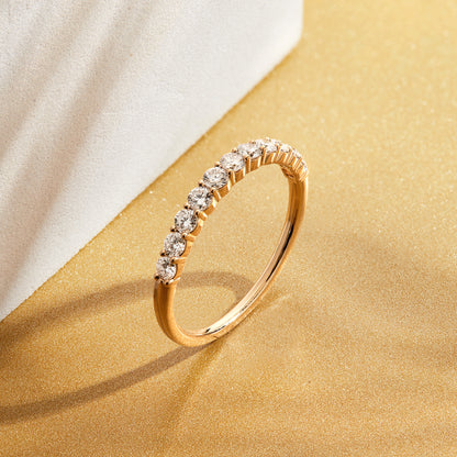 Women’s 0.50 Ct Diamond Half Eternity Wedding Band in 14K Yellow Gold