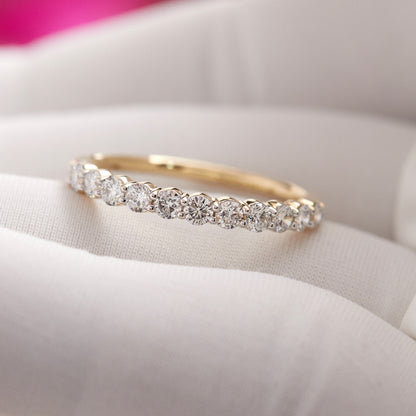 Women’s 0.50 Ct Diamond Half Eternity Wedding Band in 14K Yellow Gold