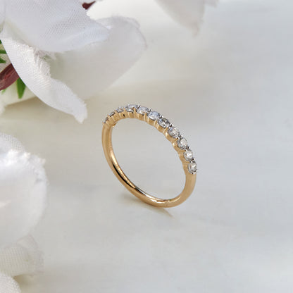 Women’s 0.50 Ct Diamond Half Eternity Wedding Band in 14K Yellow Gold