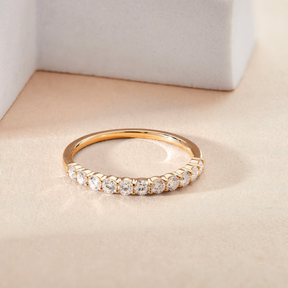 Women’s 0.50 Ct Diamond Half Eternity Wedding Band in 14K Yellow Gold