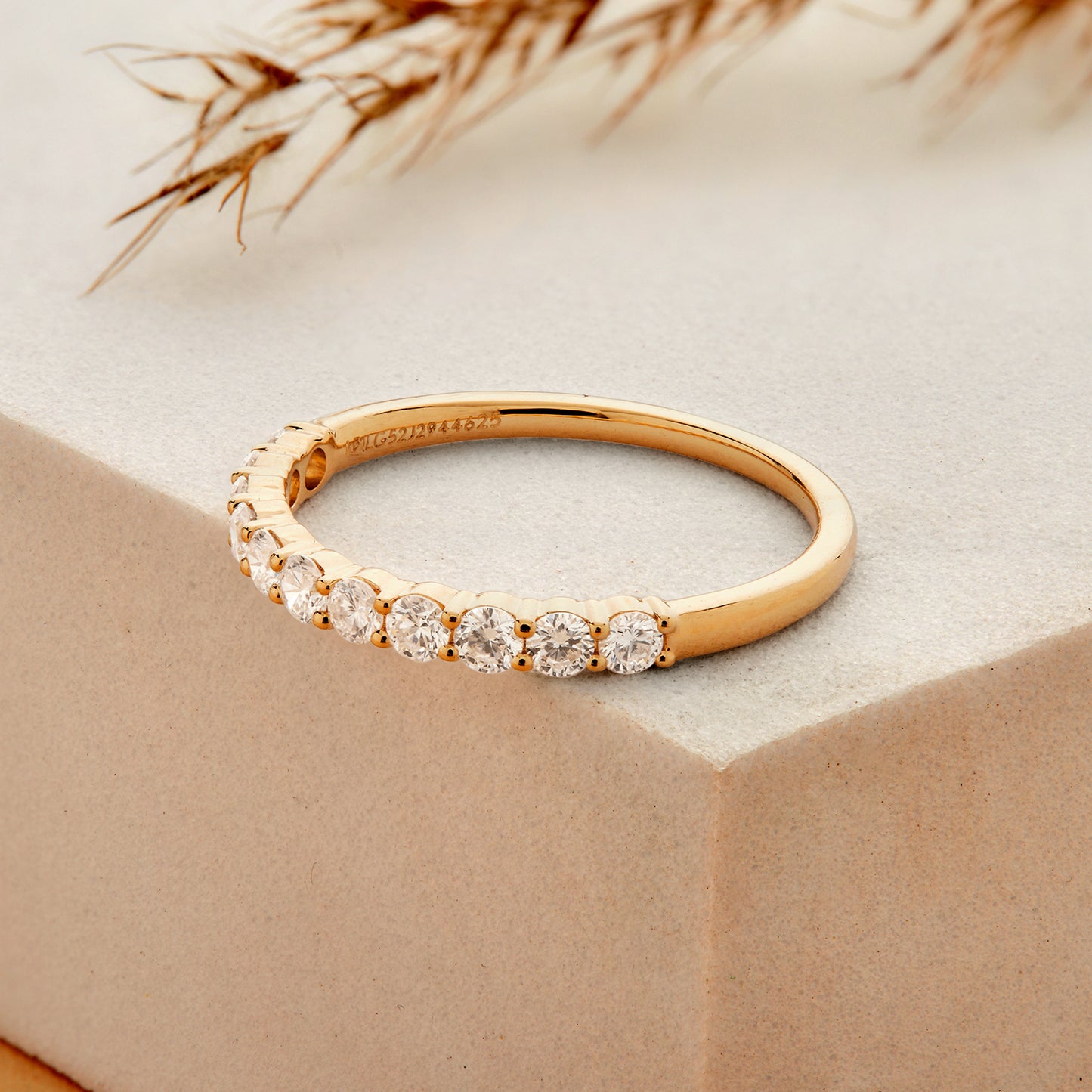 Women’s 0.50 Ct Diamond Half Eternity Wedding Band in 14K Yellow Gold