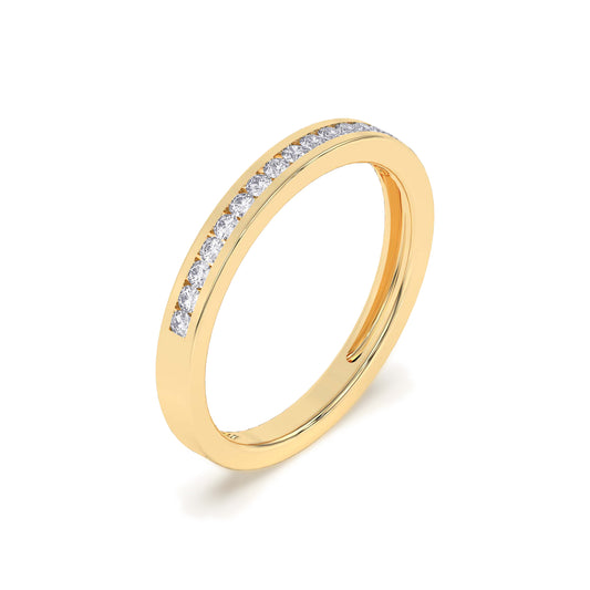 Women’s 0.20 Ct Diamond Half Eternity Stackable Wedding Band in 14K Yellow Gold