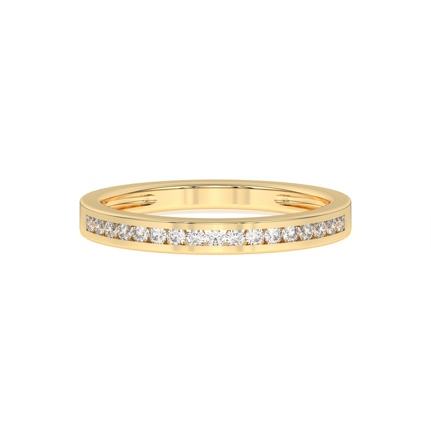 Women’s 0.20 Ct Diamond Half Eternity Stackable Wedding Band in 14K Yellow Gold