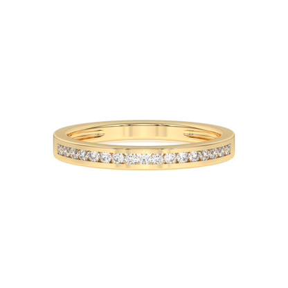 Women’s 0.20 Ct Diamond Half Eternity Stackable Wedding Band in 14K Yellow Gold