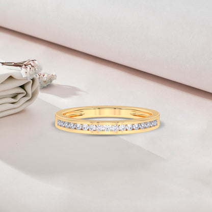Women’s 0.20 Ct Diamond Half Eternity Stackable Wedding Band in 14K Yellow Gold