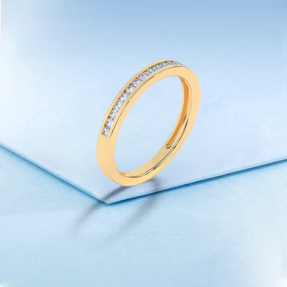 Women’s 0.20 Ct Diamond Half Eternity Stackable Wedding Band in 14K Yellow Gold