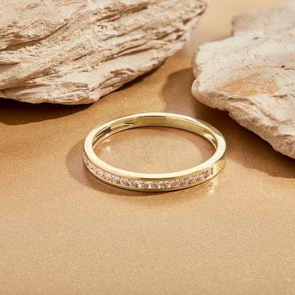 Women’s 0.20 Ct Diamond Half Eternity Stackable Wedding Band in 14K Yellow Gold
