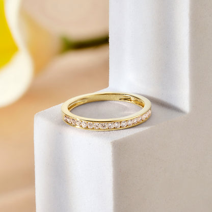 Women’s 0.20 Ct Diamond Half Eternity Stackable Wedding Band in 14K Yellow Gold