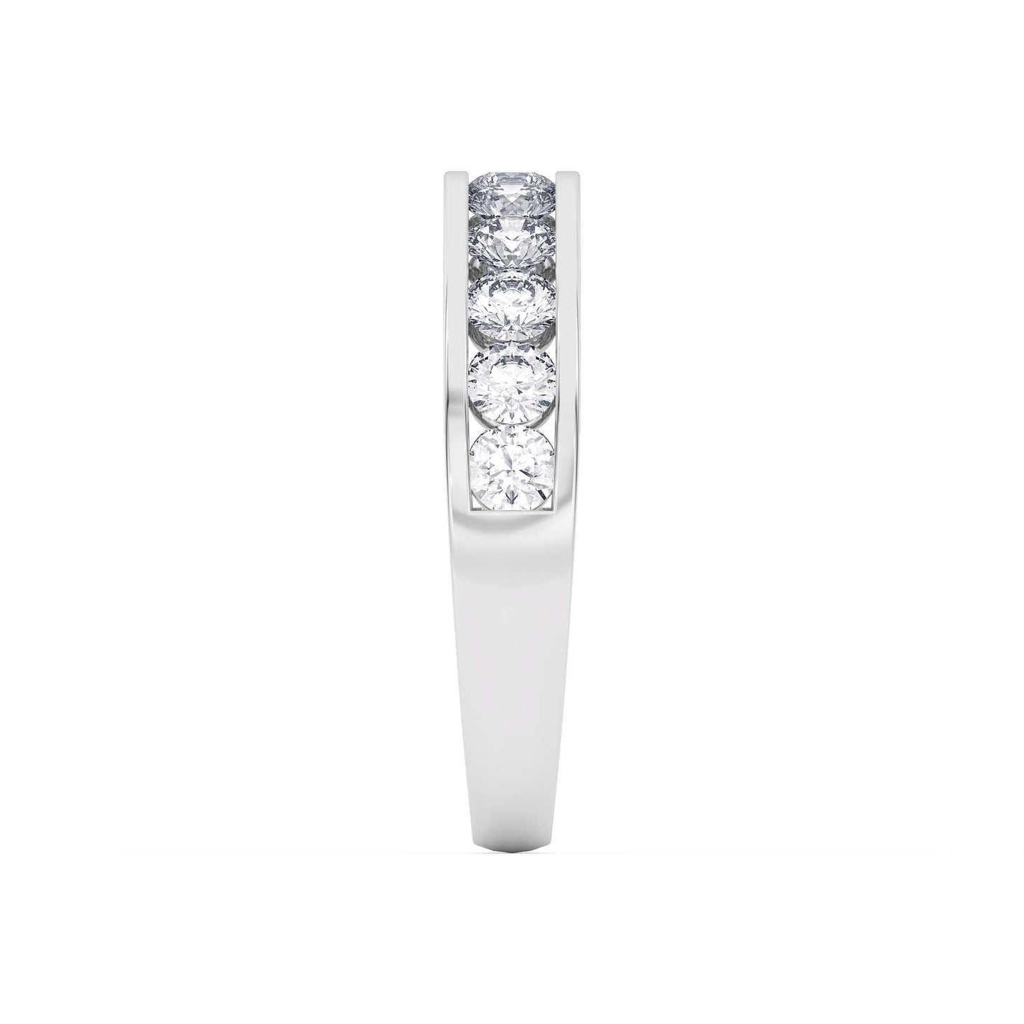 Women’s 1 Ct Diamond Half Eternity Wedding Band in 14K White Gold