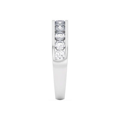 Women’s 1 Ct Diamond Half Eternity Wedding Band in 14K White Gold