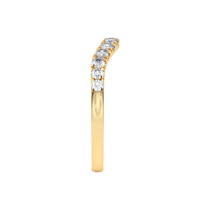 Women’s 0.40 Ct Diamond Curved Shaped Wedding Band in 14K Yellow Gold