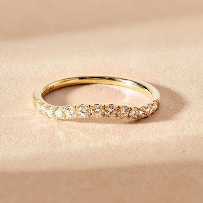 Women’s 0.40 Ct Diamond Curved Shaped Wedding Band in 14K Yellow Gold