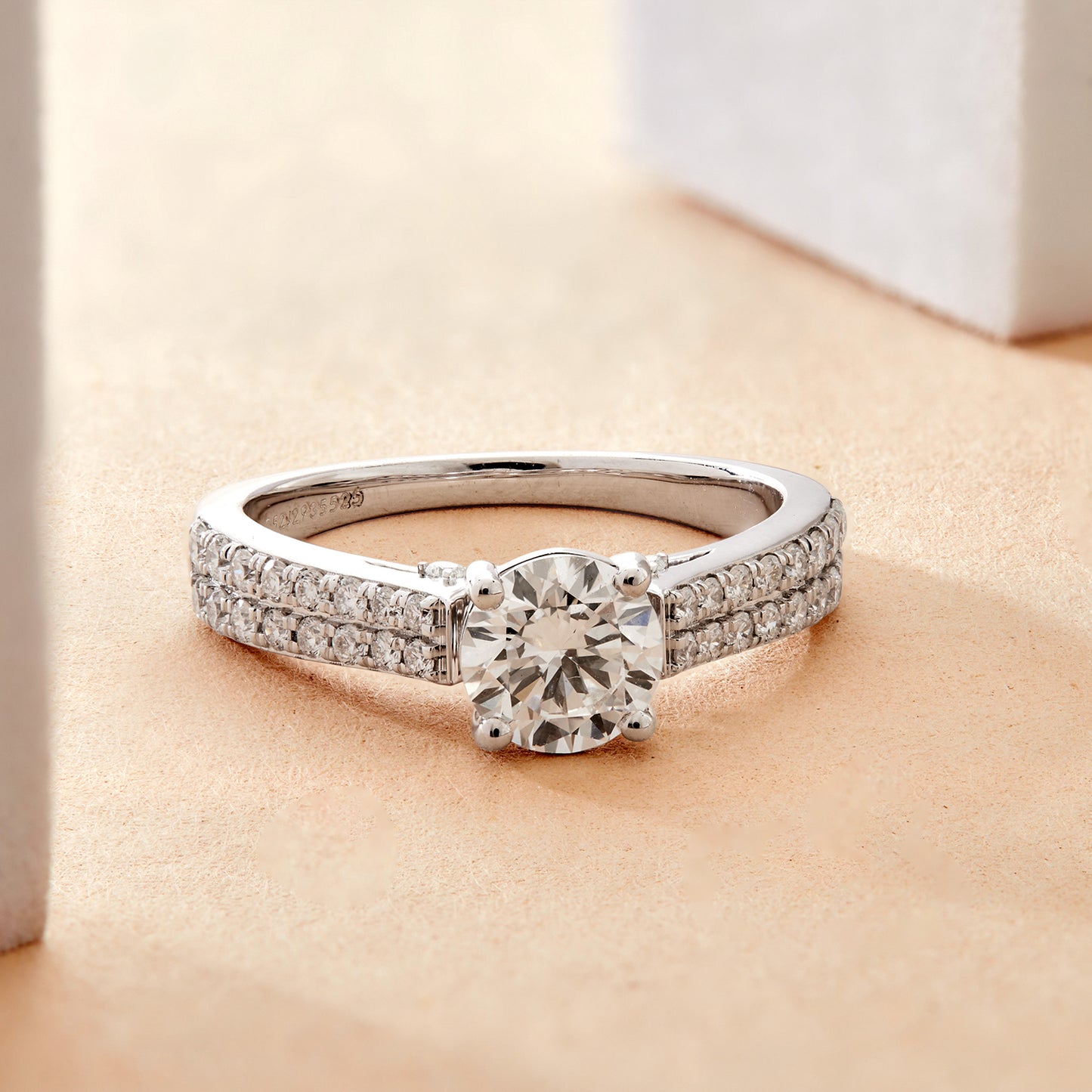 1.45 CT 925 Sterling Silver Solitaire with Accent Women's Engagement Ring