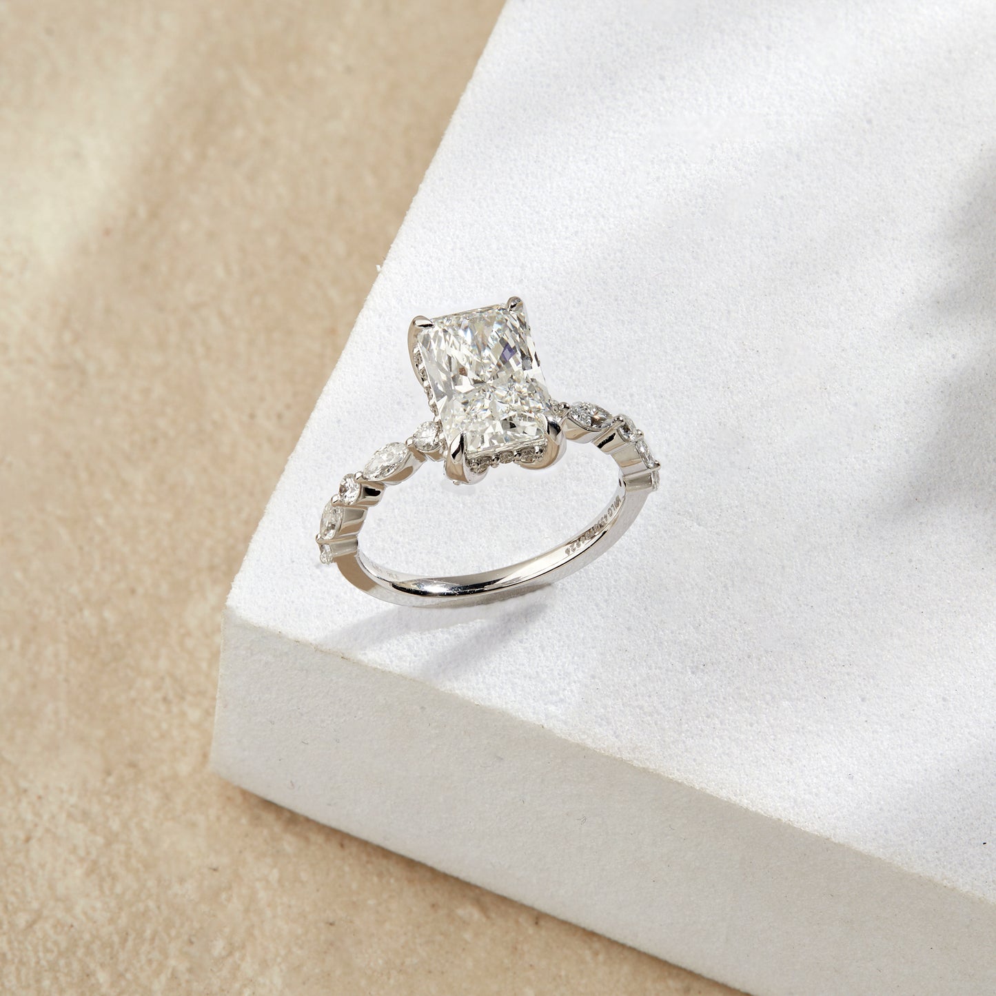 Emerald Cut Lab Grown Diamond Engagement Ring