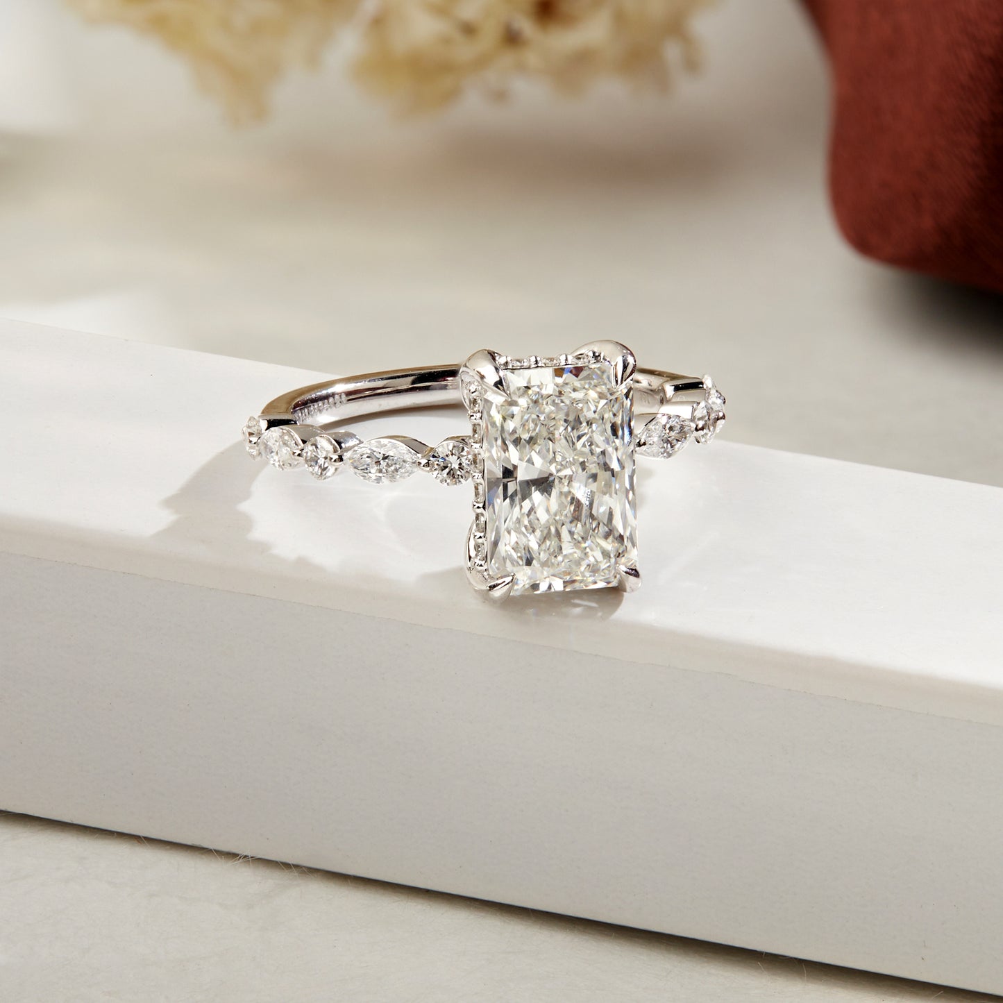 Emerald Cut Lab Grown Diamond Engagement Ring