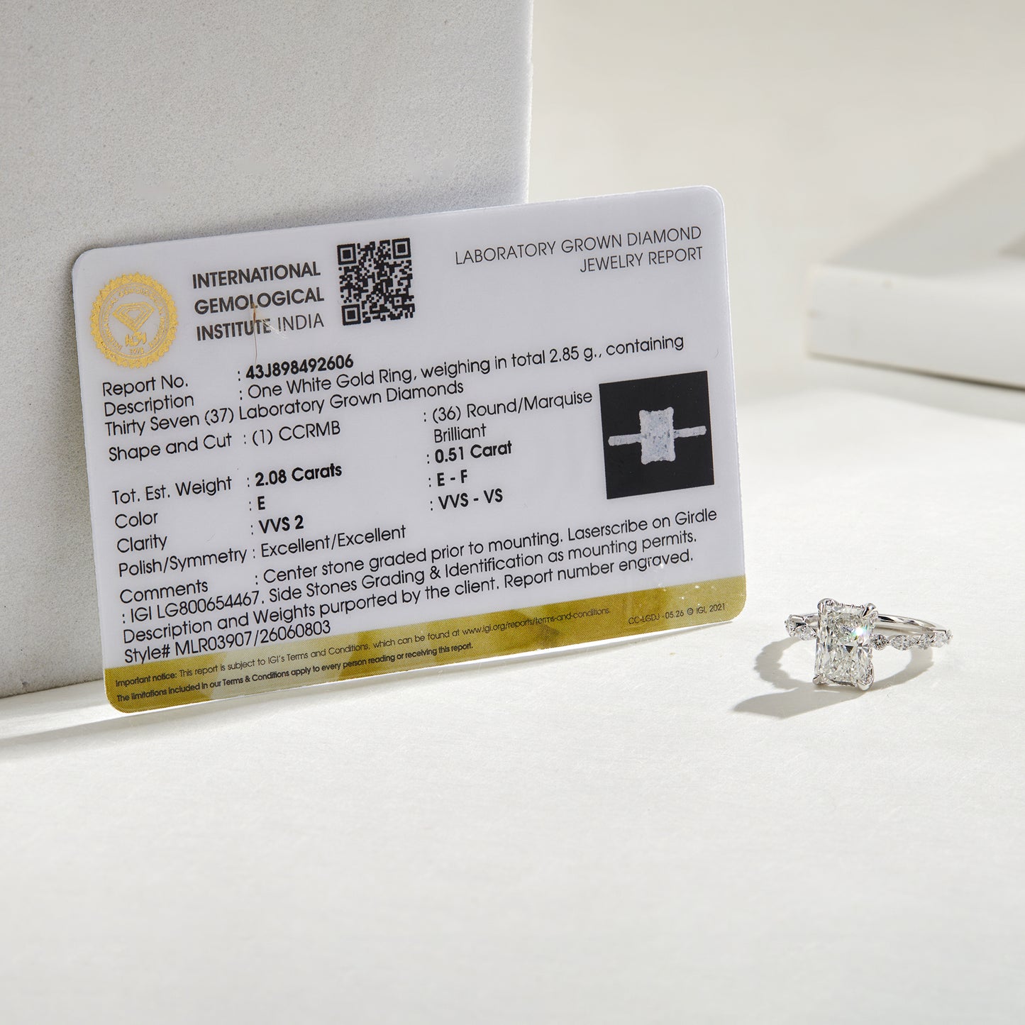 Emerald Cut Lab Grown Diamond Engagement Ring